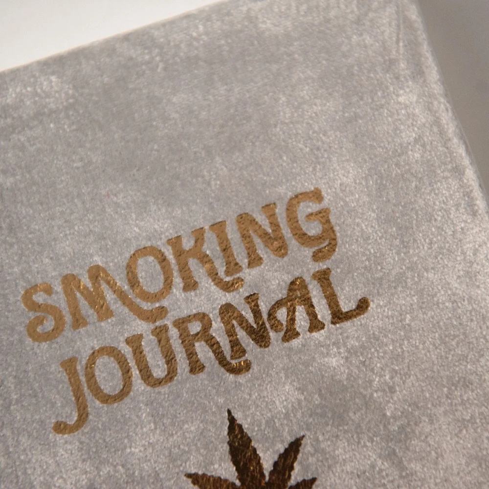 Print Fresh Smoking Journal in Gray Velvet Hardcover